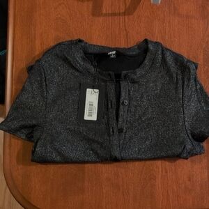 PAIGE Charcoal Knit Button-Up